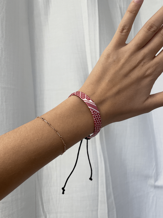 Red Keffiyeh Wristband