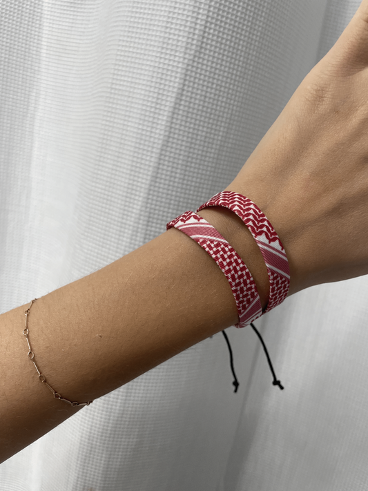 Red Keffiyeh Wristband 2 PACK